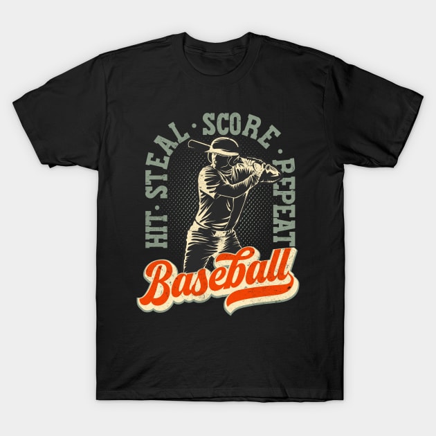Baseball Lover Vintage Retro Gift T-Shirt by Foxxy Merch
